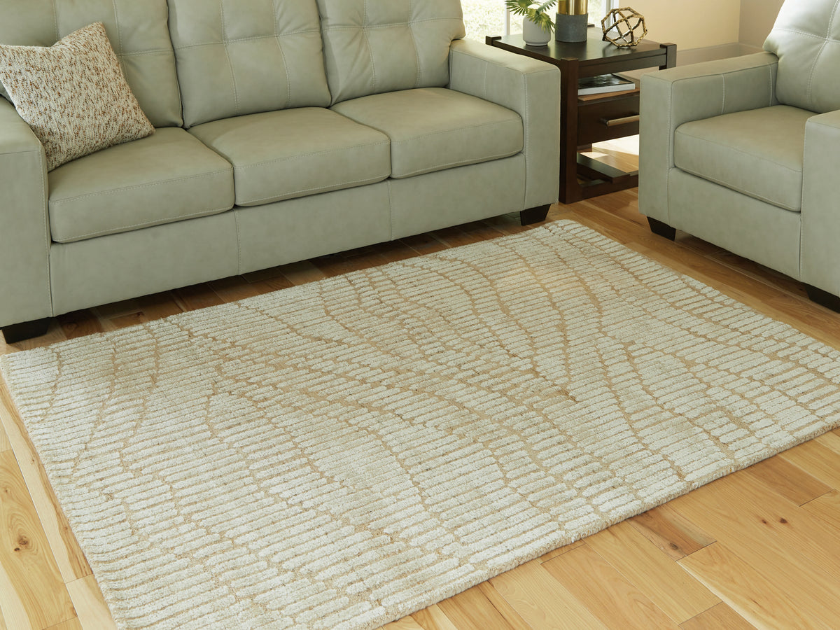 J&M Furniture - Ashley Furniture - Jaseena 5' x 7' Area Rug - 5' x 7' Area Rug / Beige/Tan - R407722