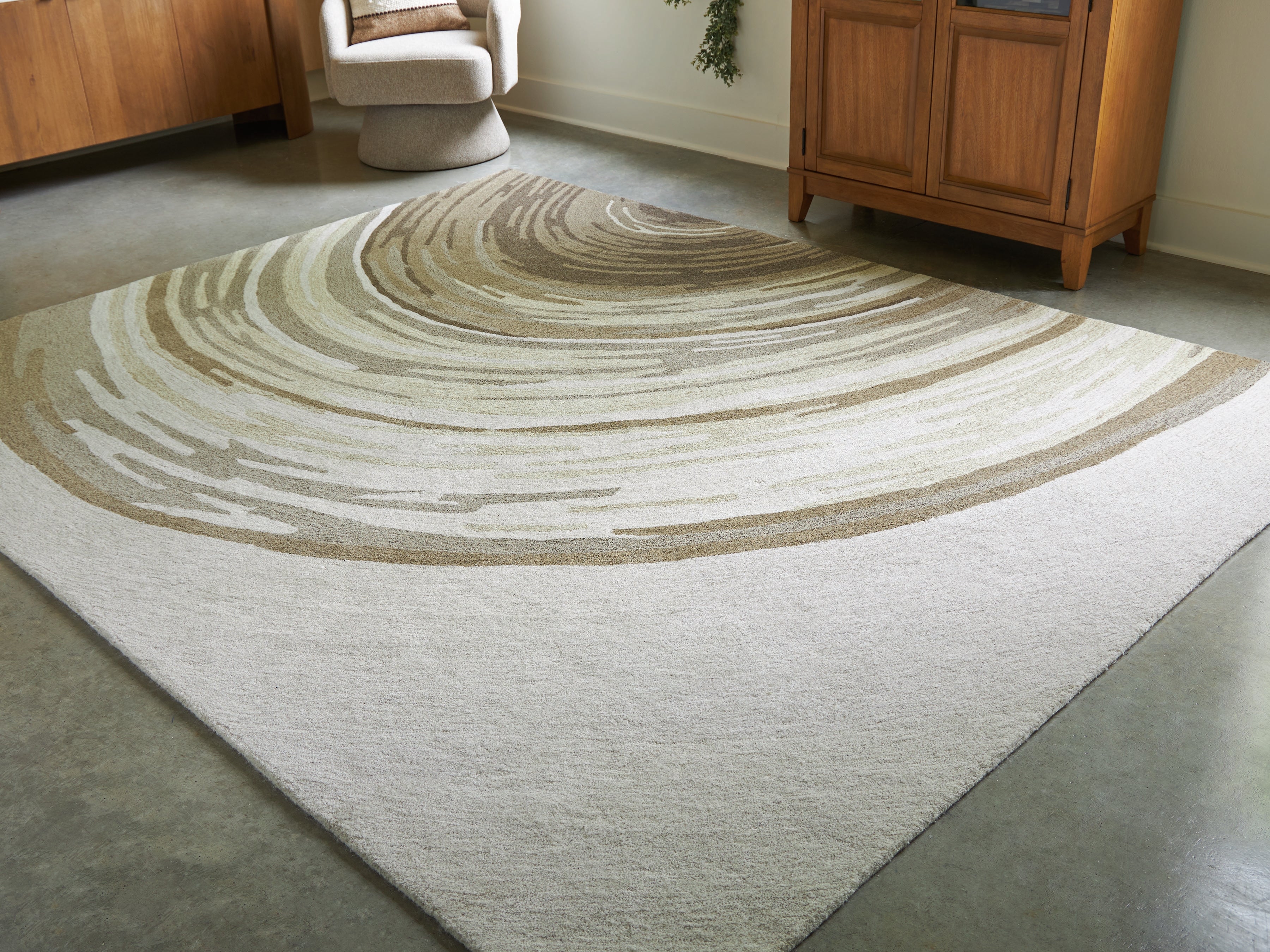 J&M Furniture - Ashley Furniture - Rizwana 7'6" x 10' Area Rug - 7'6" x 10' Area Rug / Ivory/Brown/Gray - R407761