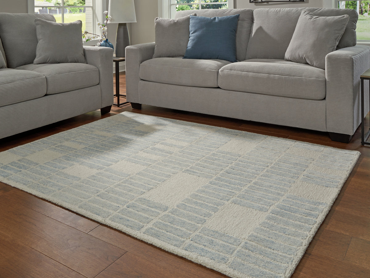 J&M Furniture - Ashley Furniture - Dylanton 5' x 7' Area Rug - 5' x 7' Area Rug / Ivory/Blue - R407812