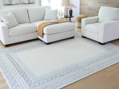 J&M Furniture - Ashley Furniture - Azelhurst 7'8" x 10' Area Rug - 7'8" x 10' Area Rug / Blue/Ivory/Gray - R407851