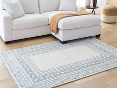 J&M Furniture - Ashley Furniture - Azelhurst 5' x 7' Area Rug - 5' x 7' Area Rug / Blue/Ivory/Gray - R407852