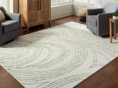 J&M Furniture - Ashley Furniture - Deenbury 7'8" x 10' Area Rug - 7'8" x 10' Area Rug / Ivory/Green/Brown - R407861