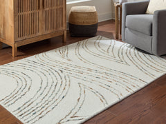 J&M Furniture - Ashley Furniture - Deenbury 5' x 7' Area Rug - 5' x 7' Area Rug / Ivory/Green/Brown - R407862