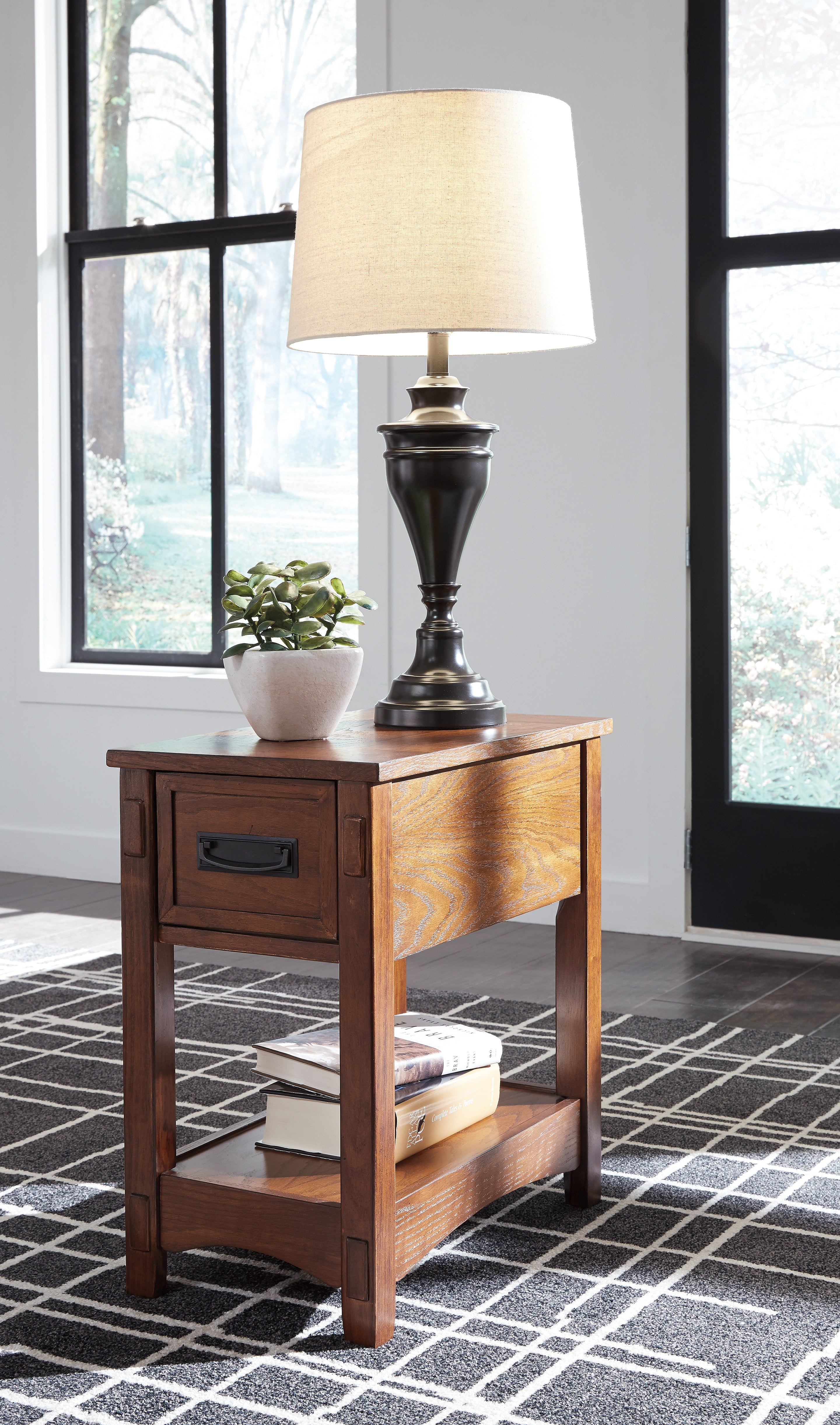 J&M Furniture - Ashley Furniture - Breegin Chairside End Table - Chair Side End Table / Brown - T007-319