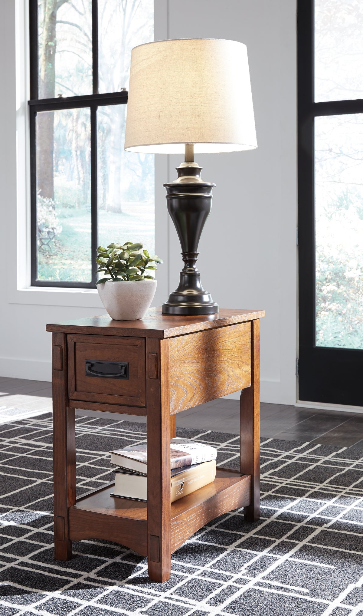 J&M Furniture - Ashley Furniture - Breegin Chairside End Table - Chair Side End Table / Brown - T007-319
