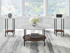 J&M Furniture - Ashley Furniture - Wrenwich Table (Set of 3) - Occasional Table Set (3/CN) / Brown/Black/White - T167-13