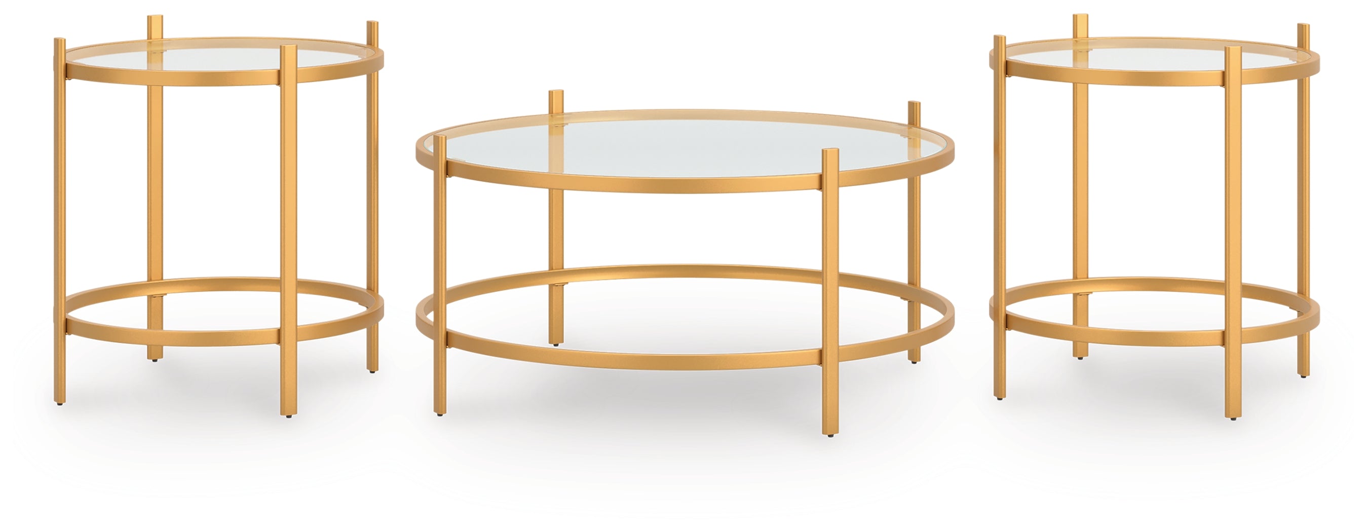 J&M Furniture - Ashley Furniture - Pearlox Table (Set of 3) - Occasional Table Set (3/CN) / Gold - T173-13