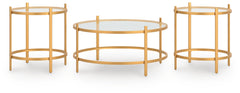 J&M Furniture - Ashley Furniture - Pearlox Table (Set of 3) - Occasional Table Set (3/CN) / Gold - T173-13