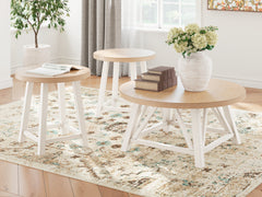 J&M Furniture - Ashley Furniture - Fawndell Table (Set of 3) - Occasional Table Set (3/CN) / Antique White/Brown - T193-13