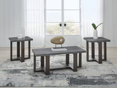 J&M Furniture - Ashley Furniture - Dynnford Table (Set of 3) - Occasional Table Set (3/CN) / Gray/Brown - T216-13