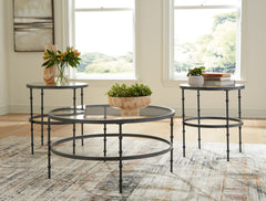 J&M Furniture - Ashley Furniture - Kellyco Table (Set of 3) - Occasional Table Set (3/CN) / Gunmetal - T246-13