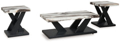J&M Furniture - Ashley Furniture - Cendill Table (Set of 3) - Occasional Table Set (3/CN) / Dark Brown/White/Black - T403-13