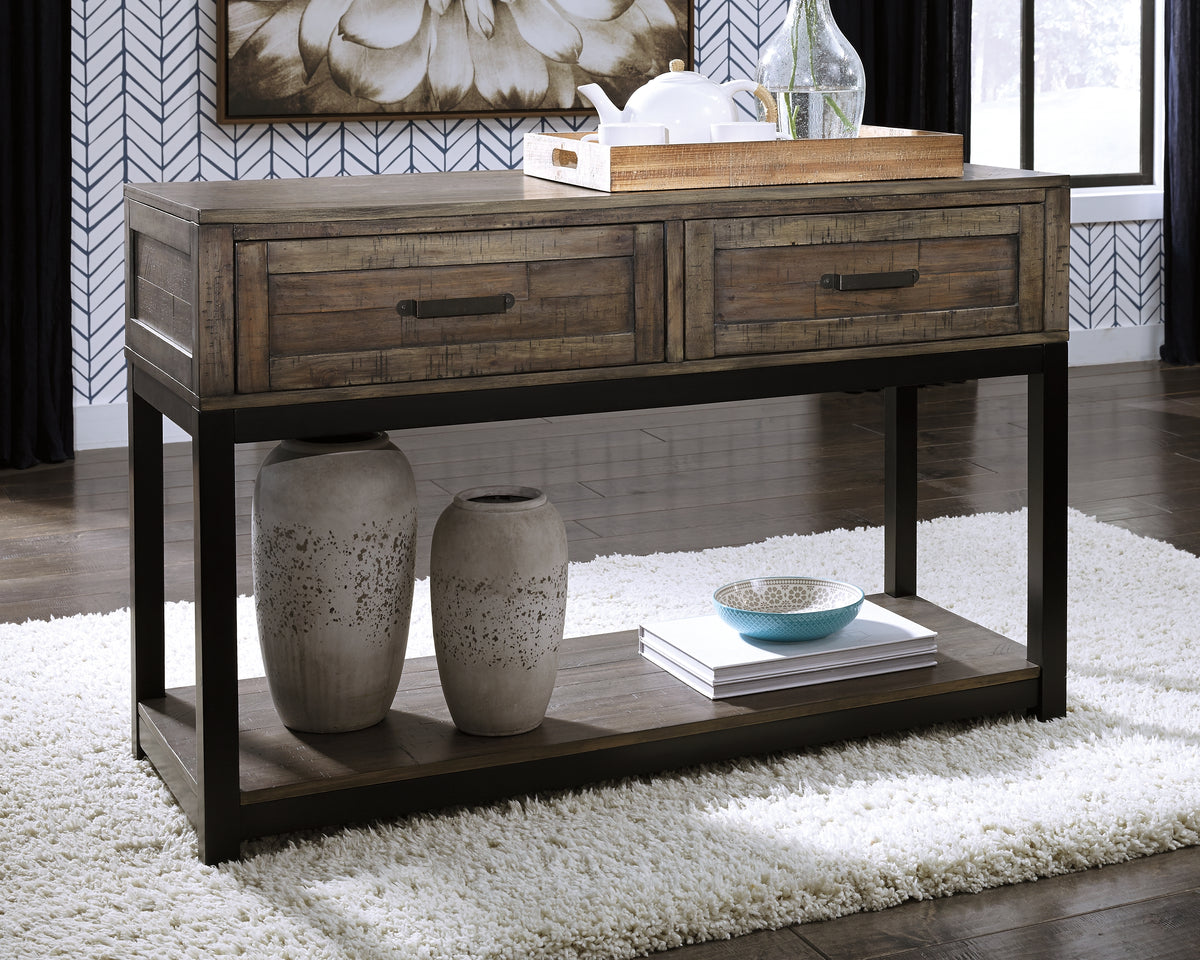 J&M Furniture - Ashley Furniture - Johurst Sofa/Console Table - Sofa Table / Grayish Brown - T444-4