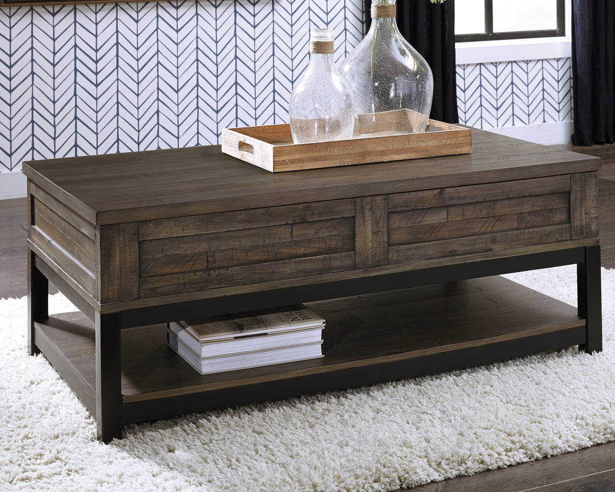 J&M Furniture - Ashley Furniture - Johurst Coffee Table with Lift Top - LIFT TOP COCKTAIL TABLE / Grayish Brown - T444-9