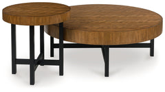J&M Furniture - Ashley Furniture - Steenlage Table (Set of 2) - Occasional Table Set (Set of 2) / Brown/Black - T575-12