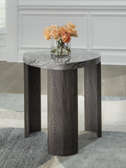 J&M Furniture - Ashley Furniture - Surmour End Table - Triangle End Table / Gray/Brown - T600-6