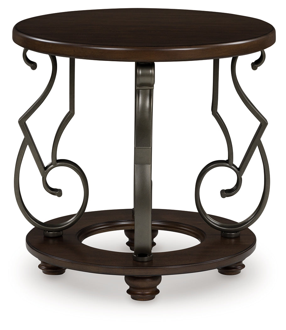 J&M Furniture - Ashley Furniture - Frallyn End Table - Round End Table / Dark Brown - T623-6
