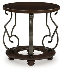 J&M Furniture - Ashley Furniture - Frallyn End Table - Round End Table / Dark Brown - T623-6
