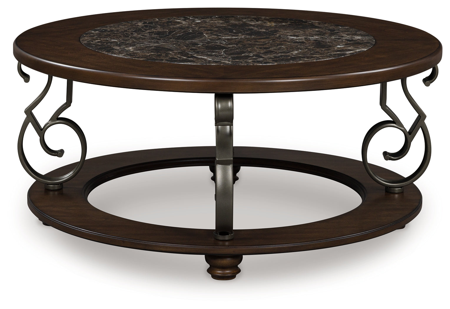 J&M Furniture - Ashley Furniture - Frallyn Coffee Table - Round Cocktail Table / Dark Brown - T623-8