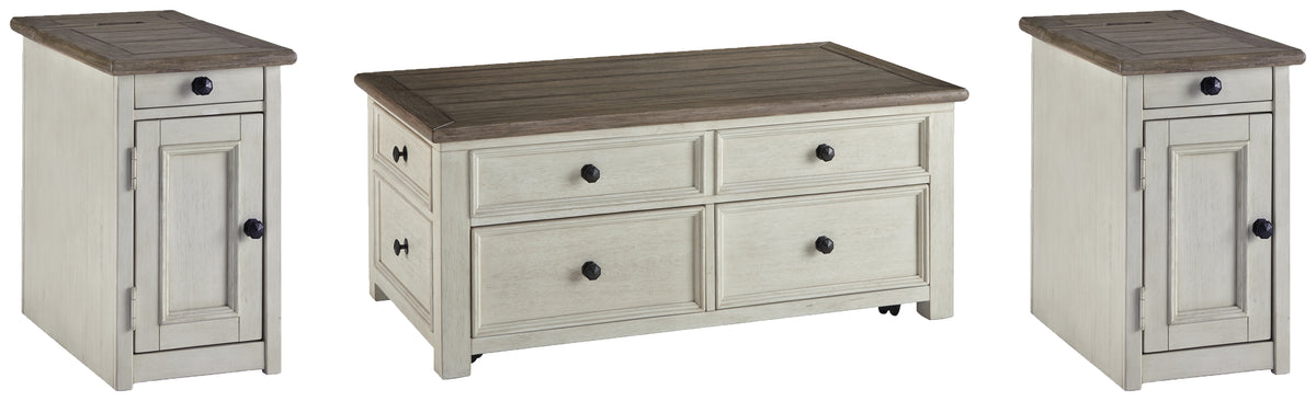 J&M Furniture - Ashley Furniture - Bolanburg Coffee Table and 2 Chairside End Tables - Coffee Table and 2 Chairside End Tables - T637T2