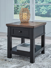 J&M Furniture - Ashley Furniture - Wildenauer End Table - Rectangular End Table / Brown/Black - T664-3