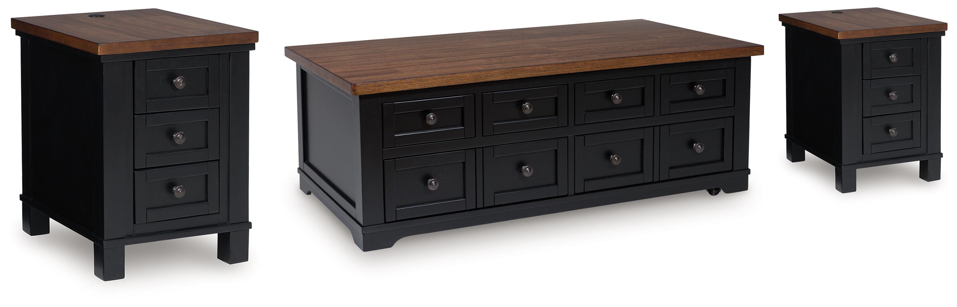 J&M Furniture - Ashley Furniture - Wildenauer Lift-top Coffee Table and 2 Chairside End Tables - Lift-top Coffee Table and 2 Chairside End Tables - T664T1