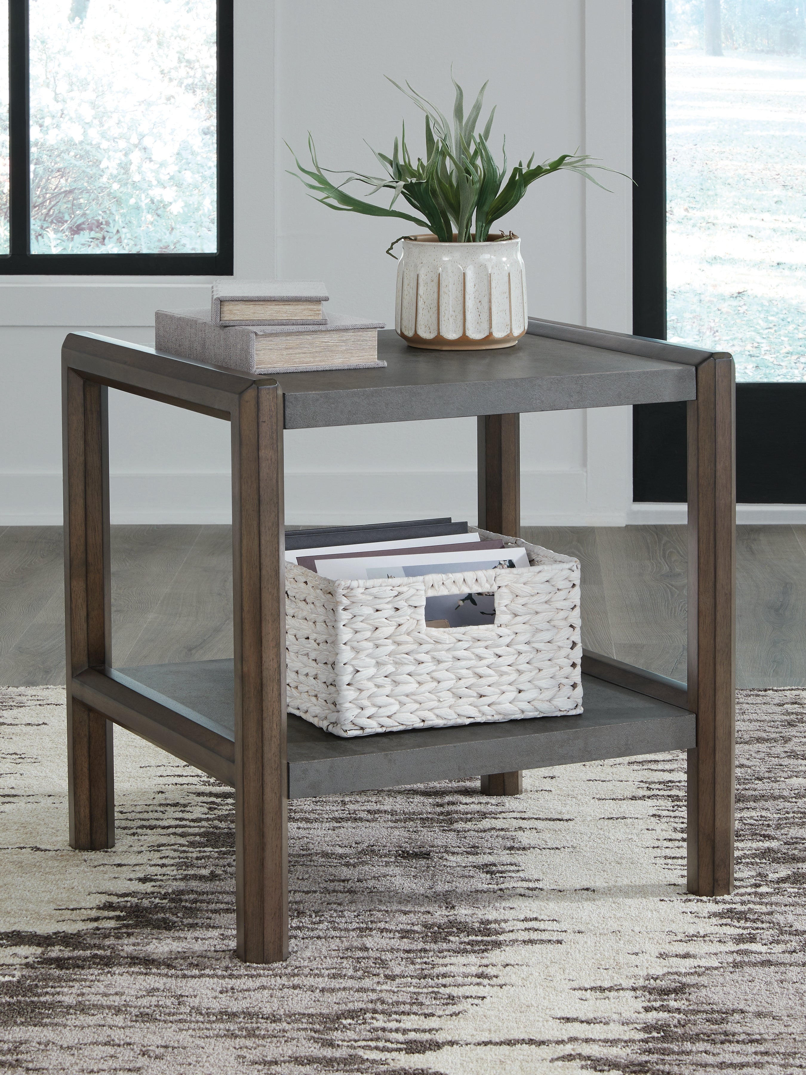 J&M Furniture - Ashley Furniture - Kallenny End Table - Rectangular End Table / Brown/Gray - T669-3