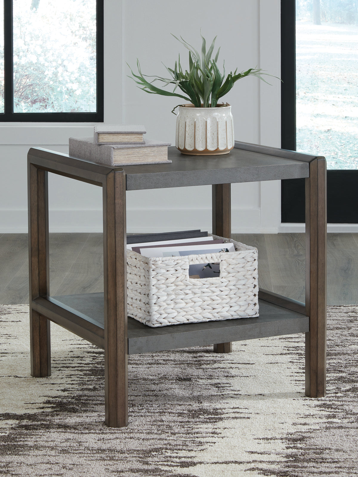 J&M Furniture - Ashley Furniture - Kallenny End Table - Rectangular End Table / Brown/Gray - T669-3