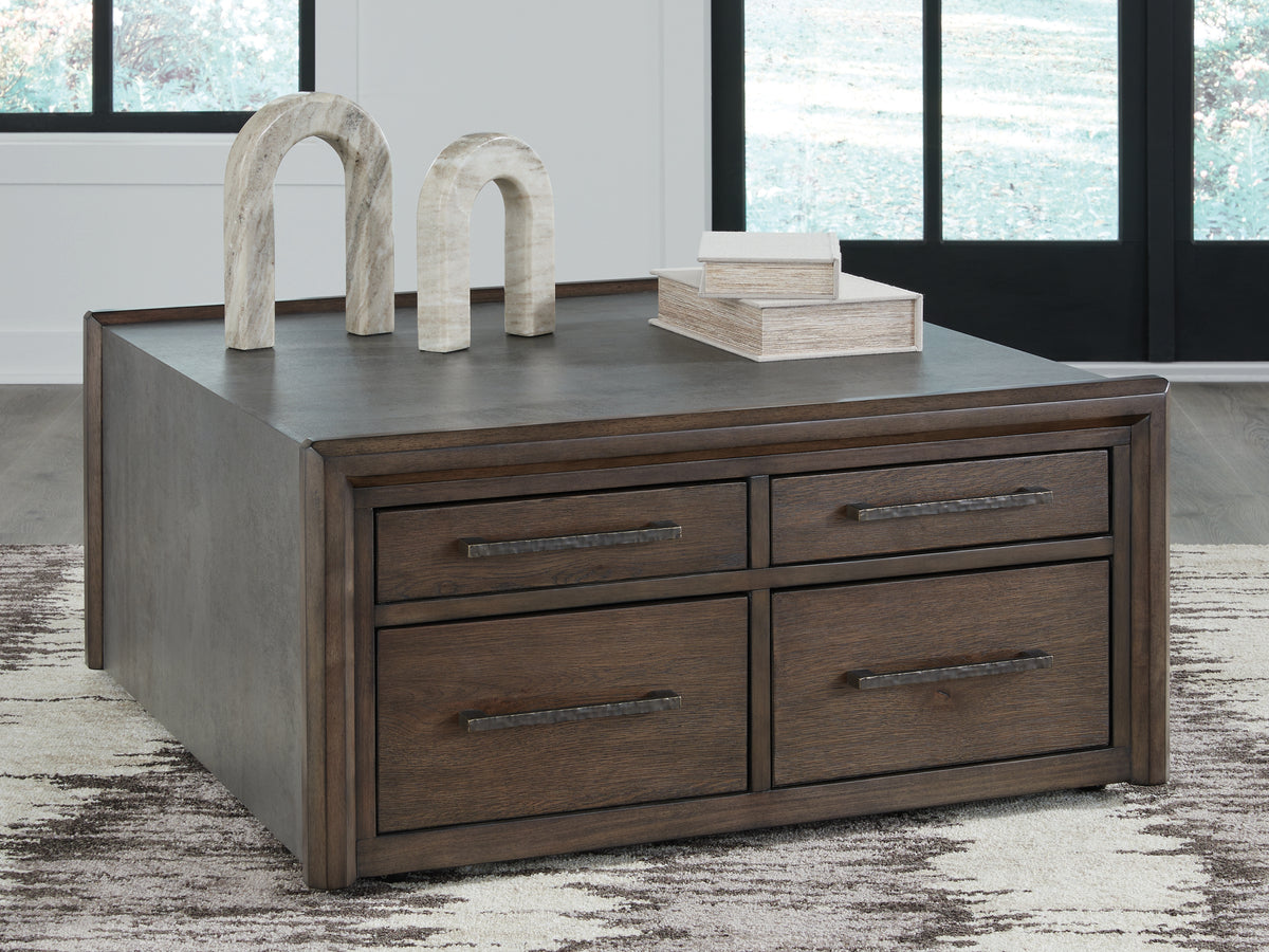 J&M Furniture - Ashley Furniture - Kallenny Coffee Table - Square Cocktail Table / Brown/Gray - T669-8