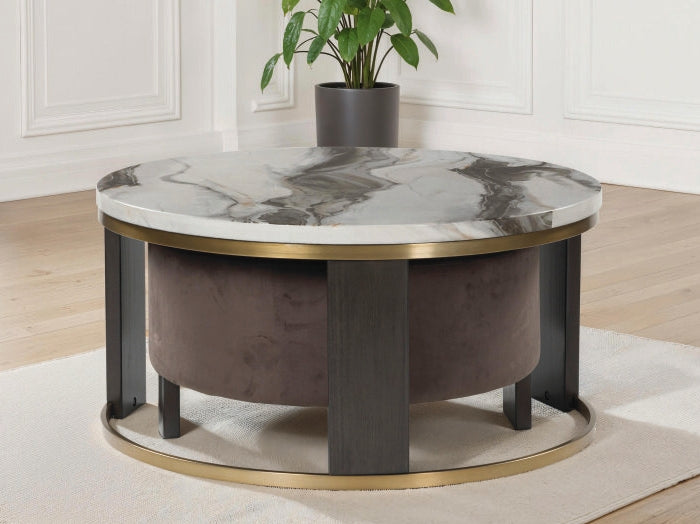 J&M Furniture - Ashley Furniture - Jazmore Nesting Coffee Table (Set of 2) - Nesting Cocktail Tables (Set of 2) / Brown/Brass Finish - T671-22