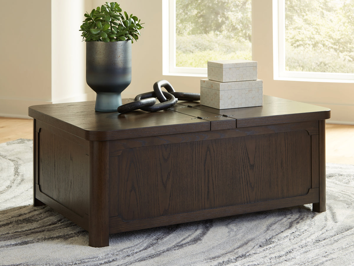J&M Furniture - Ashley Furniture - Breckington Coffee Table With Storage - Cocktail Table with Storage / Dark Brown - T678-20