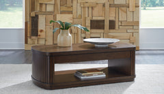 J&M Furniture - Ashley Furniture - Korestone Lift-Top Coffee Table - Lift Top Cocktail Table / Dark Brown - T679-9