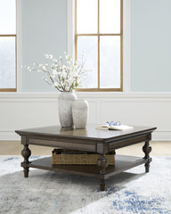J&M Furniture - Ashley Furniture - Veramond Coffee Table - Square Cocktail Table / Dark Brown - T694-8