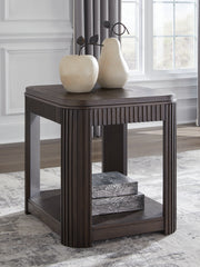 J&M Furniture - Ashley Furniture - Carlibrie End Table - Rectangular End Table / Warm Brown - T700-3