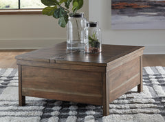 J&M Furniture - Ashley Furniture - Moriville Lift-Top Coffee Table - Lift Top Cocktail Table / Grayish Brown - T731-9