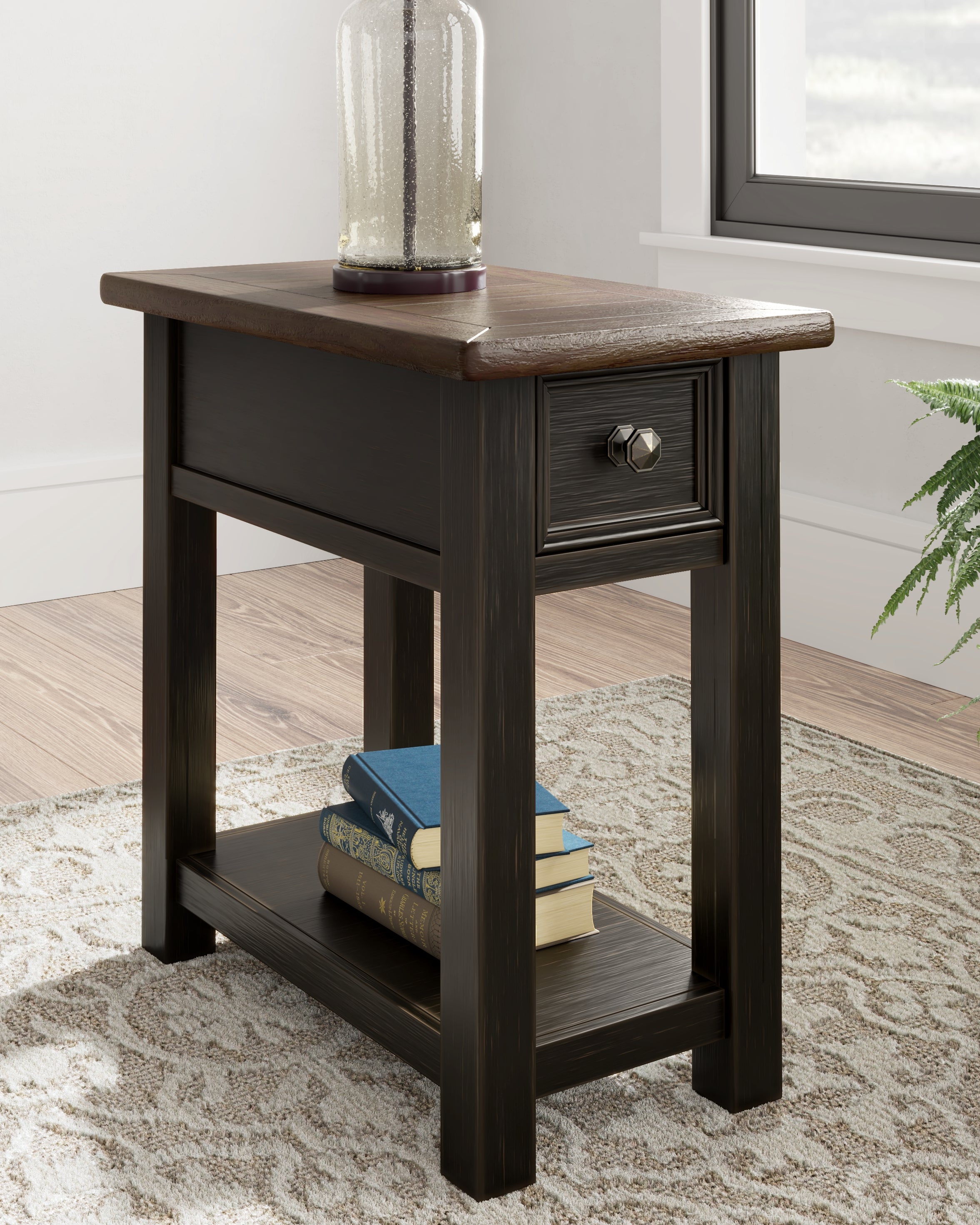 J&M Furniture - Ashley Furniture - Tyler Creek Chairside End Table - Chair Side End Table / Grayish Brown/Black - T736-107