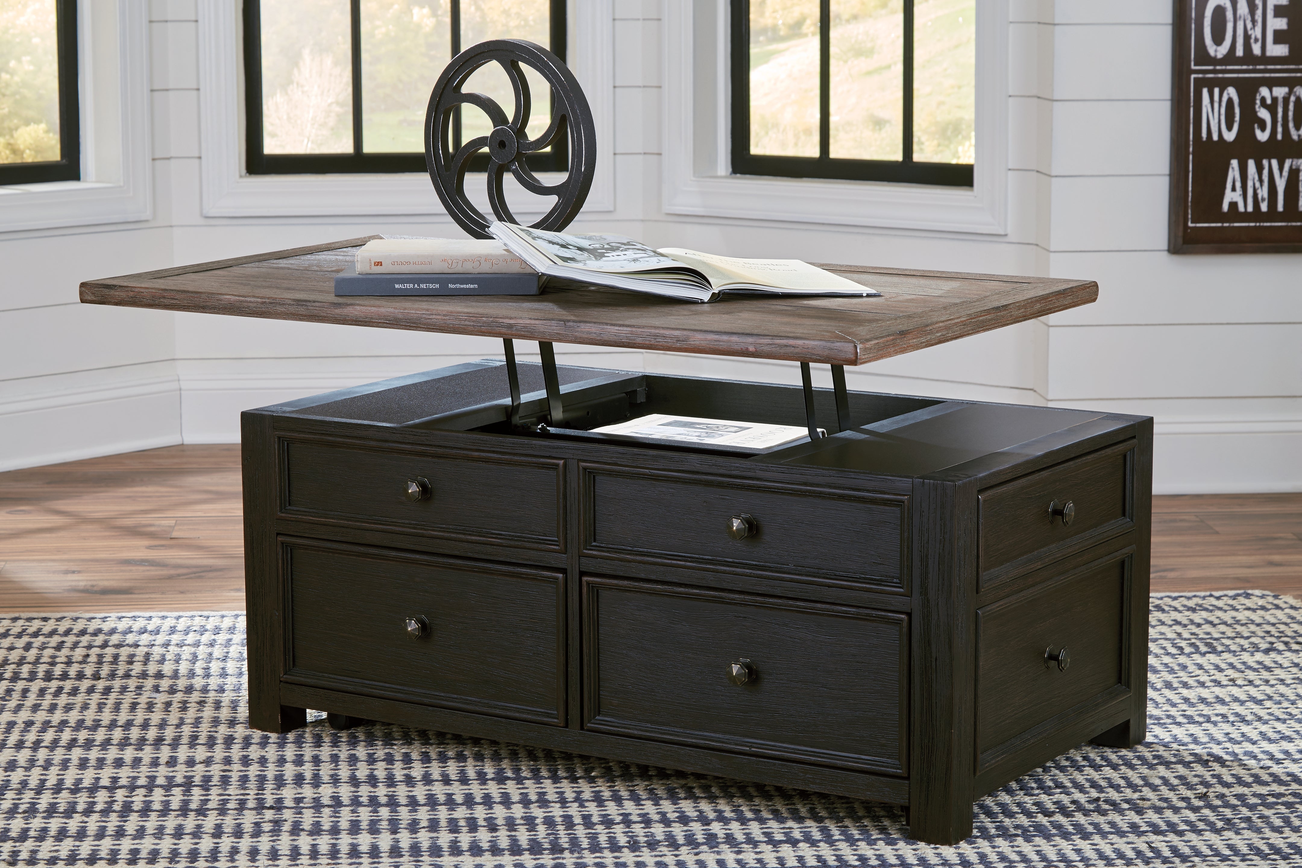 J&M Furniture - Ashley Furniture - Tyler Creek Coffee Table with Lift Top - Lift Top Cocktail Table / Grayish Brown/Black - T736-20