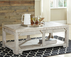 J&M Furniture - Ashley Furniture - Fregine Coffee Table with Lift Top - Lift Top Cocktail Table / Whitewash - T755-9
