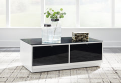 J&M Furniture - Ashley Furniture - Gardoni Coffee Table - Rectangular Cocktail Table / White/Black - T756-1