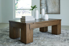 J&M Furniture - Ashley Furniture - Rosswain Lift-Top Coffee Table - Lift Top Cocktail Table / Warm Brown - T763-9