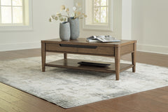 J&M Furniture - Ashley Furniture - Roanhowe Coffee Table - Rectangular Cocktail Table / Brown - T769-1