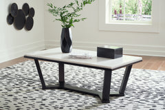 J&M Furniture - Ashley Furniture - Fostead Coffee Table - Rectangular Cocktail Table / White/Espresso - T770-1