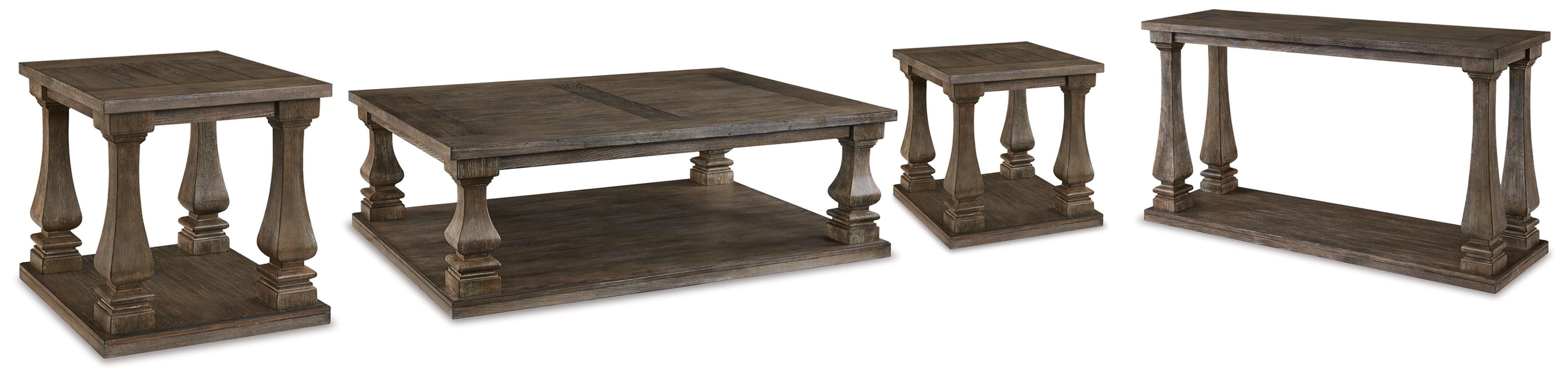 J&M Furniture - Ashley Furniture - Johnelle Coffee Table, 2 End Tables and Sofa Table - Coffee Table, 2 End Tables and Sofa Table - T776T2