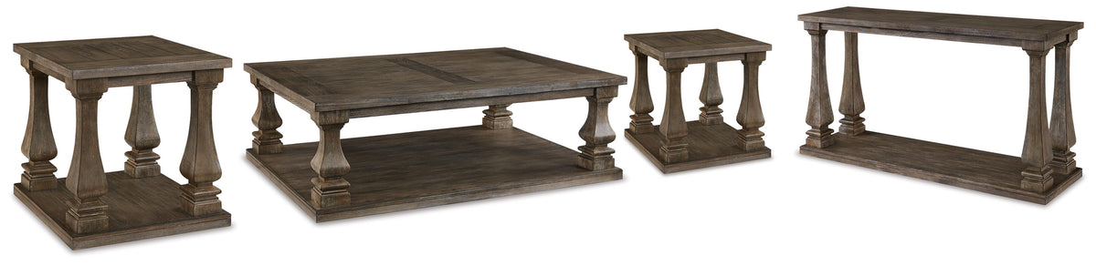 J&M Furniture - Ashley Furniture - Johnelle Coffee Table, 2 End Tables and Sofa Table - Coffee Table, 2 End Tables and Sofa Table - T776T2