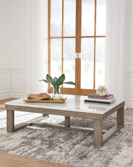 J&M Furniture - Ashley Furniture - Loyaska Coffee Table - Rectangular Cocktail Table / Brown/Ivory - T789-1