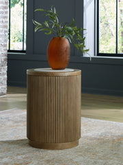 J&M Furniture - Ashley Furniture - Camdill End Table - Round End Table / Light Brown/White - T808-6