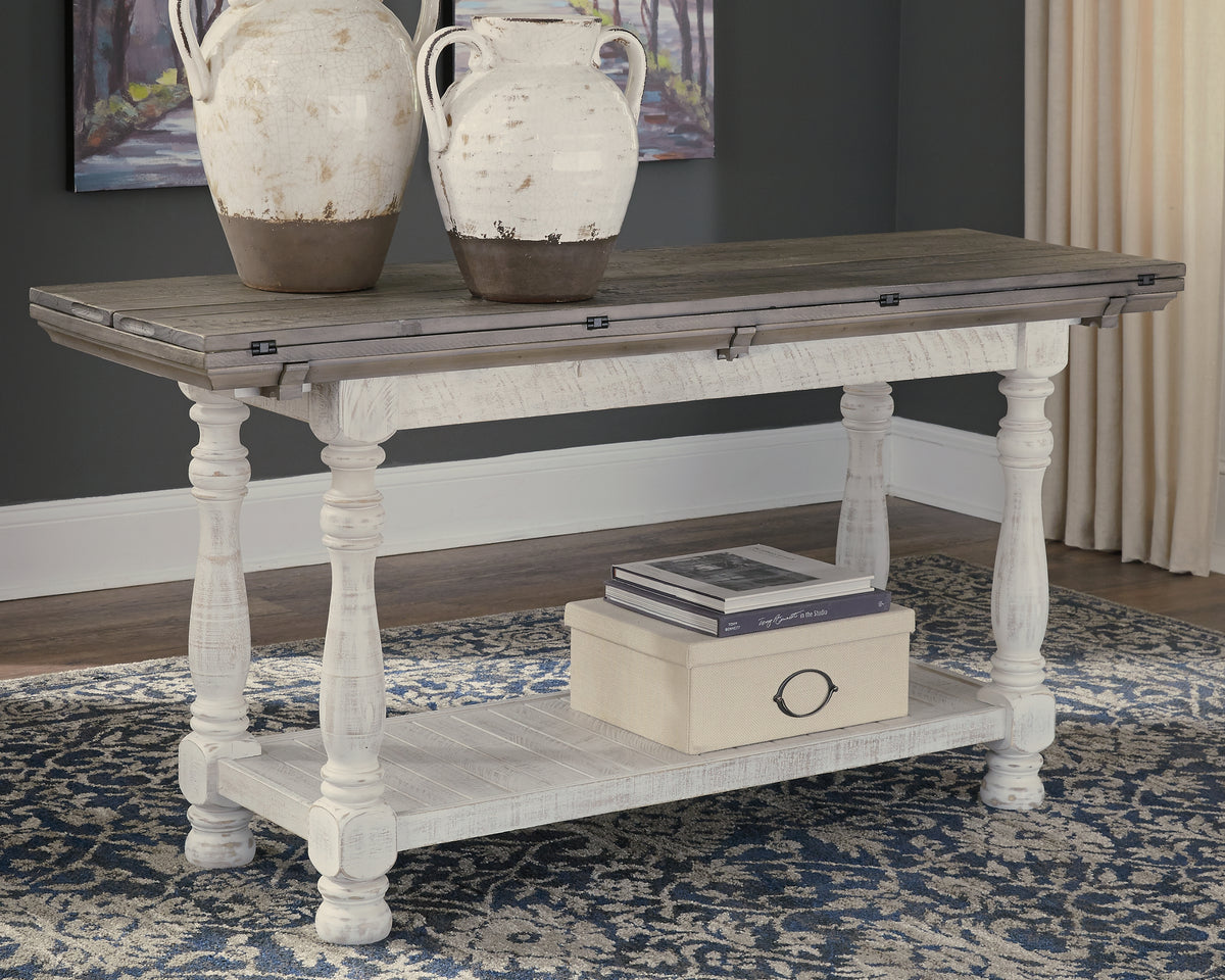J&M Furniture - Ashley Furniture - Havalance Sofa/Console Table - Flip Top Sofa Table / Gray/White - T814-4
