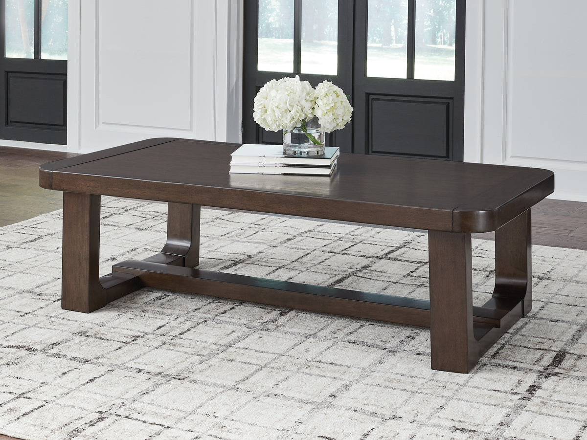 J&M Furniture - Ashley Furniture - Breckington Coffee Table - Rectangular Cocktail Table / Dark Brown - T856-1