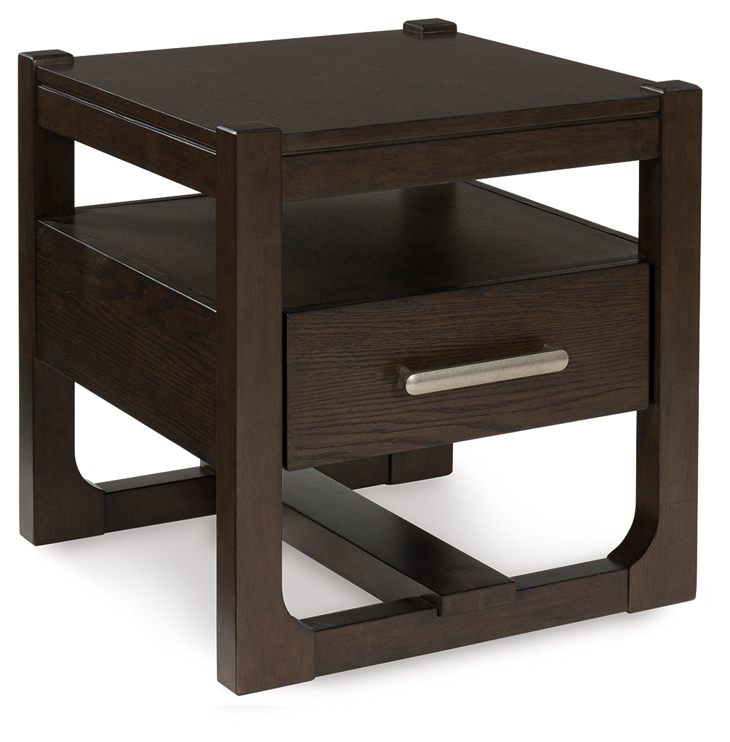 J&M Furniture - Ashley Furniture - Breckington End Table - Rectangular End Table / Dark Brown - T656-3