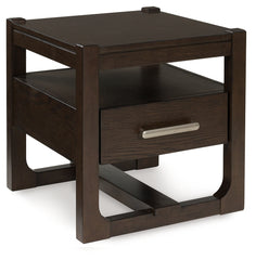 J&M Furniture - Ashley Furniture - Breckington End Table - Rectangular End Table / Dark Brown - T656-3